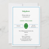 Einfache Personalisierte und blaue Babydusche Einladung (Vorderseite)