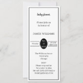 Einfache Personalisierte und schwarze Babydusche Einladung (Vorderseite)