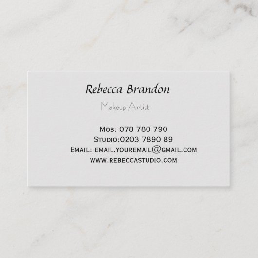 Einfache personalisierte visitenkarte (Rückseite)