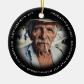 Einfache Personalisierte Weihnachtsfeier zum Foto Keramik Ornament (Vorne)