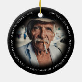 Einfache Personalisierte Weihnachtsfeier zum Foto Keramik Ornament (Hinten)