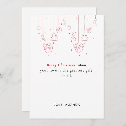 Einfache Personalisierte Weihnachtskarte Feiertagskarte (Vorne/Hinten)