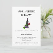 Einfache Personalisierte Wine Weekend Einladung (Stehend Vorderseite)