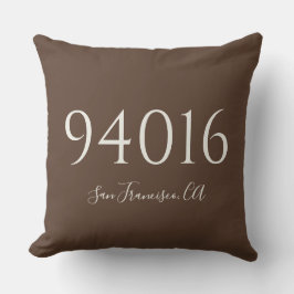 Einfache Personalisierte Zip-Code und Stadt Kissen
