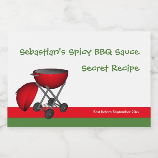 Einfache Personalisierung des GRILLEN Sauce Design Lebensmitteletikett (Einzelnes Label)