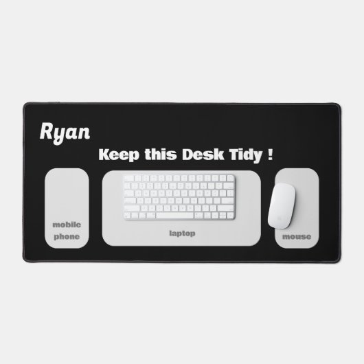 Einfache Personalisierung von Name und Meldung Schreibtischunterlage (Tastatur & Maus)