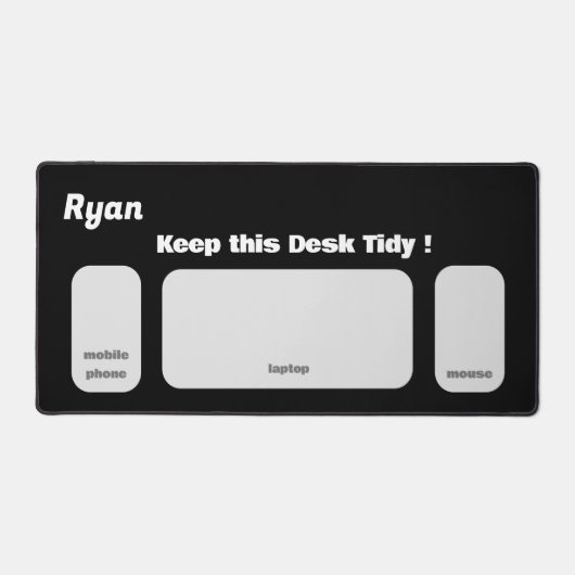 Einfache Personalisierung von Name und Meldung Schreibtischunterlage (Vorderseite)
