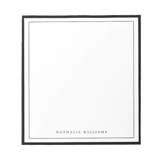 Einfache persönliche Notizpapier mit schwarzem Ran Notizblock (Vorderseite)