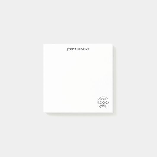 Einfache persönliche Stationenlogos weiß Post-it Klebezettel (Vorderseite)
