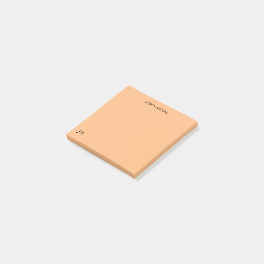 Einfache persönliche Stationierung Monogram Pale O Post-it Klebezettel (angewinkelt)