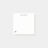 Einfache persönliche Stationierung Monogram White Post-it Klebezettel (Vorderseite)