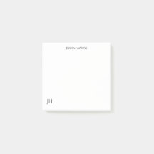 Einfache persönliche Stationierung Monogram White