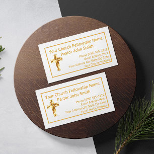 Einfache Pfarrkirche Klassische Gold Business Card Visitenkarte