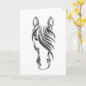 Einfache Pferdegesichtsgestaltung Karte (Gelbe Blume)