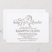 Einfache Pferdekinderdusche Einladung mit Mädcheng (Vorne/Hinten)