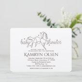 Einfache Pferdekinderdusche Einladung mit Mädcheng (Stehend Vorderseite)