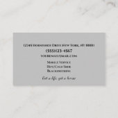 Einfache Pferdezucht Reitpferd Visitenkarte (Rückseite)