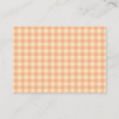 Einfache Pfirsich-Gingham-Windel-Verlosung Begleitkarte (Rückseite)