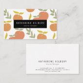 Einfache Pfirsich- & Leaf-Muster Pink-Visitenkarte Visitenkarte (Vorne/Hinten)