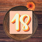 Einfache Pfirsich Moderne Retro Groovy 18. Geburts Einladung