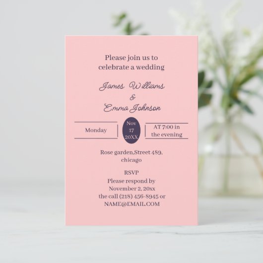 Einfache Pfirsicheigung Save The Date (Stehend Vorderseite)