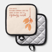 Einfache Pfirsichfarbe Dank Erntedank Topflappen (Vorderseite/Rückseite)