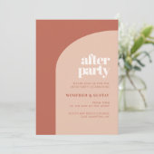 Einfache pfirsichfarbene Terrakotta-Bogen Nach dem Einladung (Stehend Vorderseite)