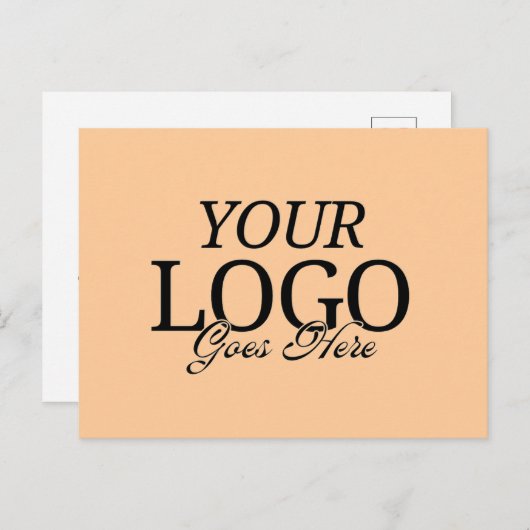 Einfache Pfirsichfirmenlogo für QR-Code Postkarte (Vorne/Hinten)