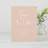 Einfache Pfirsichhochzeit | QR-Code Save the Date Einladung (Stehend Vorderseite)