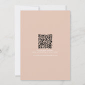 Einfache Pfirsichhochzeit | QR-Code Save the Date Einladung (Rückseite)