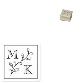 Einfache Pflanze Monogram Initials Wedding Couple Gummistempel (Stempel)