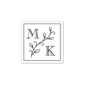 Einfache Pflanze Monogram Initials Wedding Couple Gummistempel (Prägung)