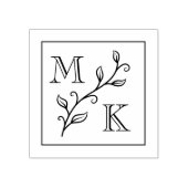 Einfache Pflanze Monogram Initials Wedding Couple Gummistempel (Prägung)