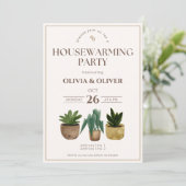 Einfache Pflanze Party Einladung (Stehend Vorderseite)