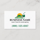 Einfache Pflege grüner Rasenflächen und Landschaft Visitenkarte (Vorderseite)