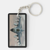 Einfache Pilot-Typografie-Streifen und Foto Schlüsselanhänger (Rückseite)