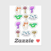 Einfache Pilzstruktur Aufkleber (Blatt)