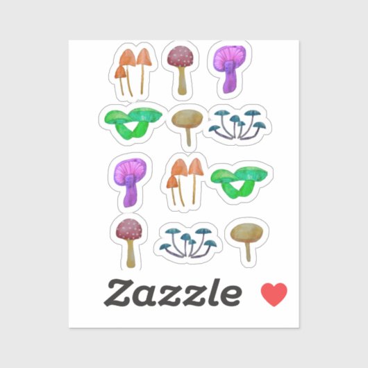 Einfache Pilzstruktur Aufkleber (Blatt)