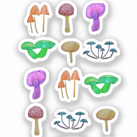 Einfache Pilzstruktur Aufkleber (Vorderseite)