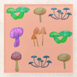 Einfache Pilzstruktur Glasuntersetzer