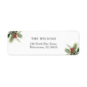 Einfache Pine Blätter Weihnachts-Rücksendeadresse (Vorne)