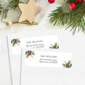 Einfache Pine Blätter Weihnachts-Rücksendeadresse