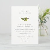 Einfache Pine Branch Foliage Memorial Service Card Dankeskarte (Stehend Vorderseite)
