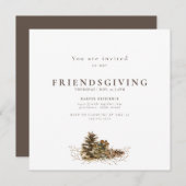 Einfache Pine Cone Freundliche Einladung (Vorne/Hinten)