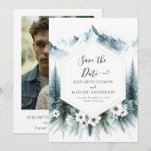 Einfache Pine Mountain Hochzeit Save The Date (Vorne/Hinten)