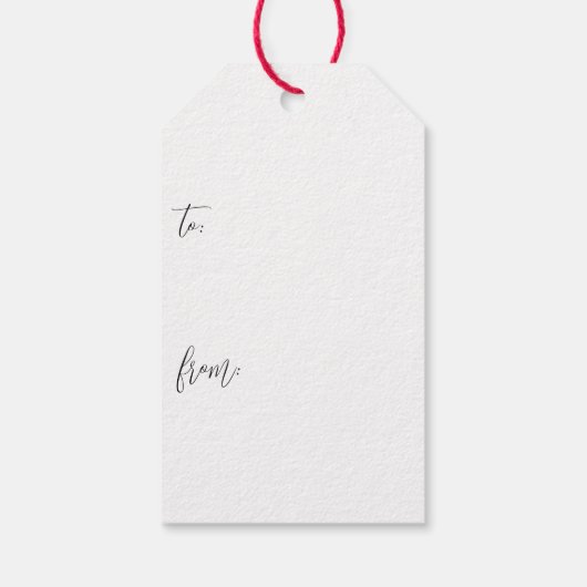 Einfache Pine Sprig mit Berries Urlaub Geschenkanhänger (Rückseite)