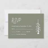Einfache Pine Tree Lässig Sage Green Wedding RSVP Karte (Vorderseite)