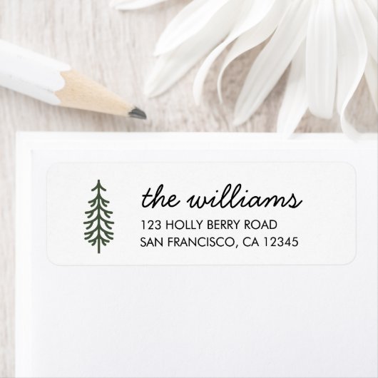 Einfache Pine Tree-Rücksendeadressen-Aufkleber (Insitu)