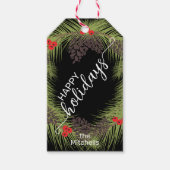 Einfache Pinecones Schwarz und Weiß Geschenkanhänger (Vorderseite)