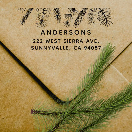 Einfache Pines Stilvolle Rücksendeadresse Gummistempel